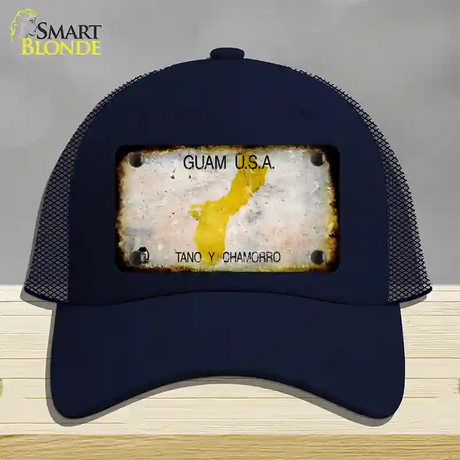 Guam Rusty Blank Novelty License Plate Hat Mesh / Navy