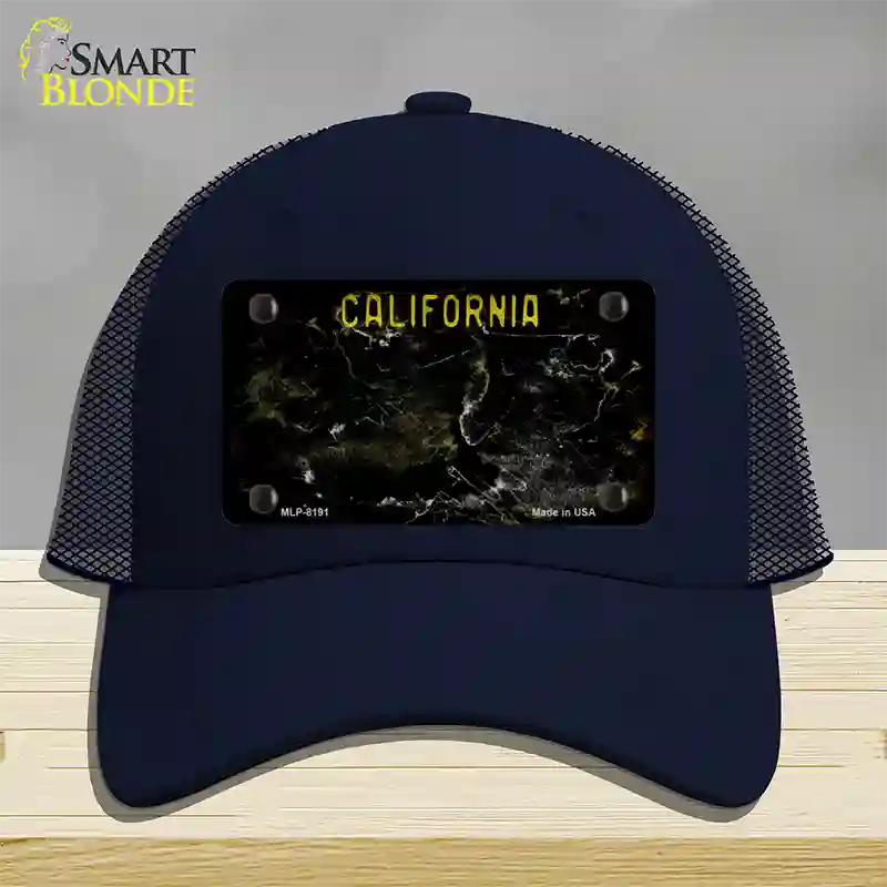 California Black Rusty Blank Novelty License Plate Hat Mesh / Navy