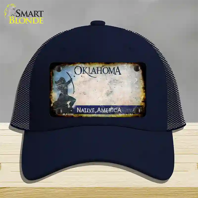 Oklahoma Arrow Rusty Blank Novelty License Plate Hat Mesh / Navy