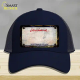 Louisiana Sportsmans Palace Rusty Blank Novelty License Plate Hat Mesh / Navy