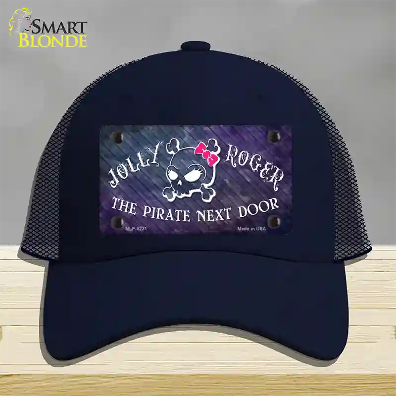 The Pirate Next Door Novelty License Plate Hat Mesh / Navy