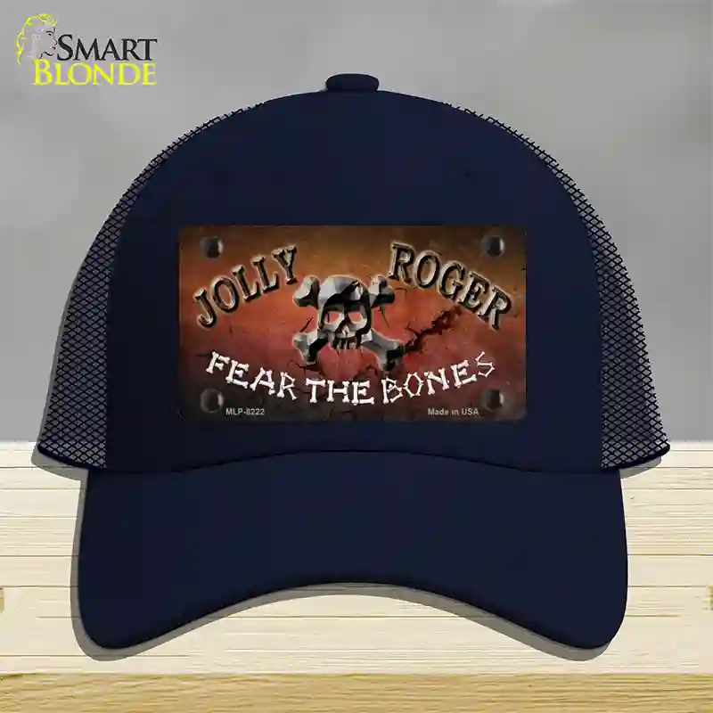 Fear The Bones Novelty License Plate Hat Mesh / Navy