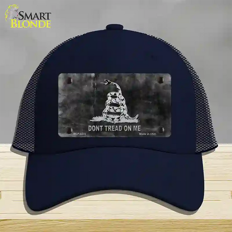 Dont Tread On Me Black Novelty License Plate Hat Mesh / Navy