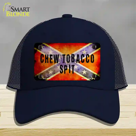 Chew Tobacco Spit Novelty License Plate Hat Mesh / Navy