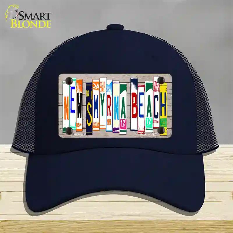 New Smyrna Beach Plate Art Novelty License Plate Hat Mesh / Navy