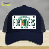 Fort Myers Beach Novelty License Plate Hat Mesh / Navy