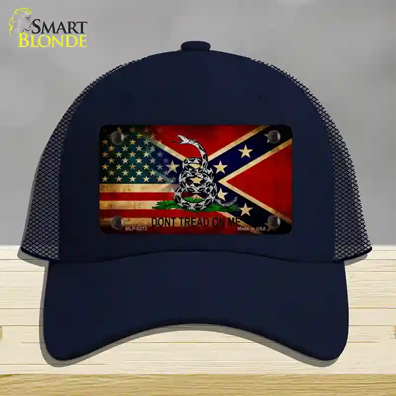 American Confederate Dont Tread Novelty License Plate Hat Mesh / Navy