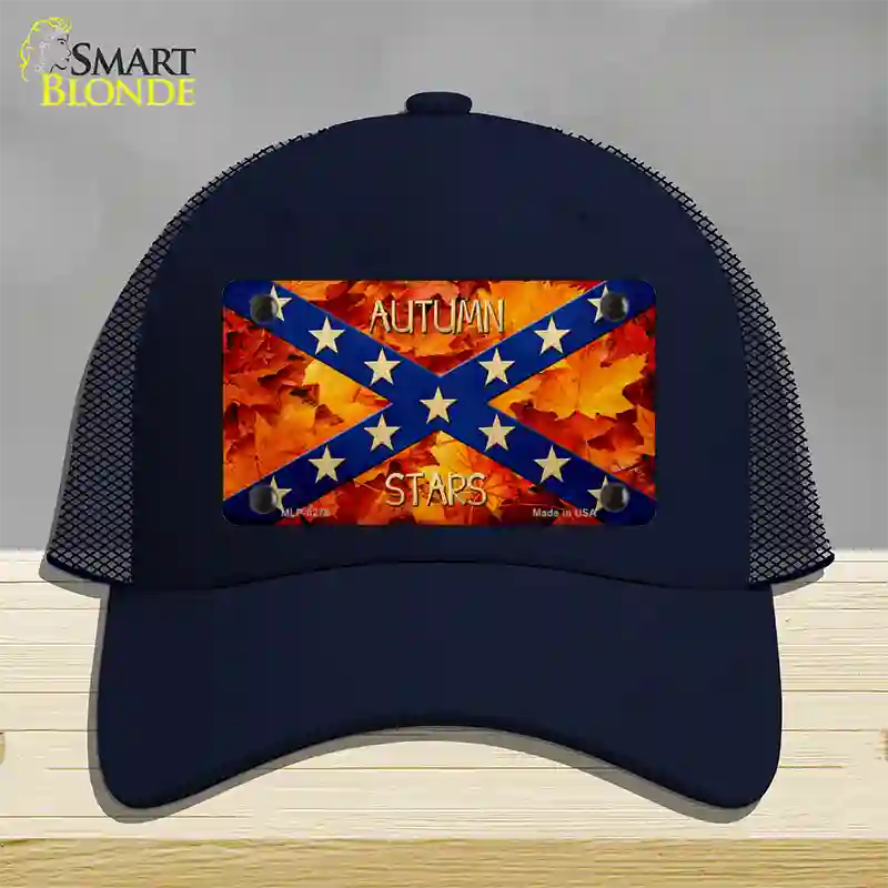 Autumn Stars Novelty License Plate Hat Mesh / Navy