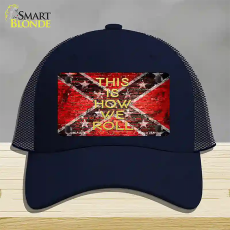 This Is How We Roll Novelty License Plate Hat Mesh / Navy