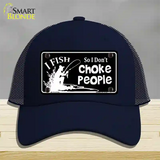 Dont Choke People Novelty License Plate Hat Mesh / Navy