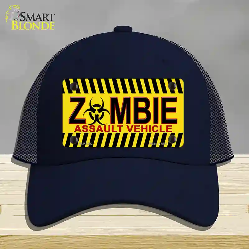 Zombie Assault Vehicle Novelty License Plate Hat Mesh / Navy