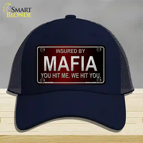 Insured By Mafia Novelty License Plate Hat Mesh / Navy