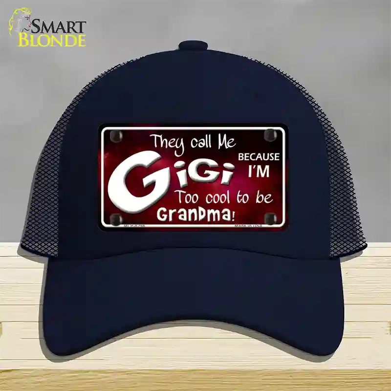 They Call Me Gigi Novelty License Plate Hat Mesh / Navy