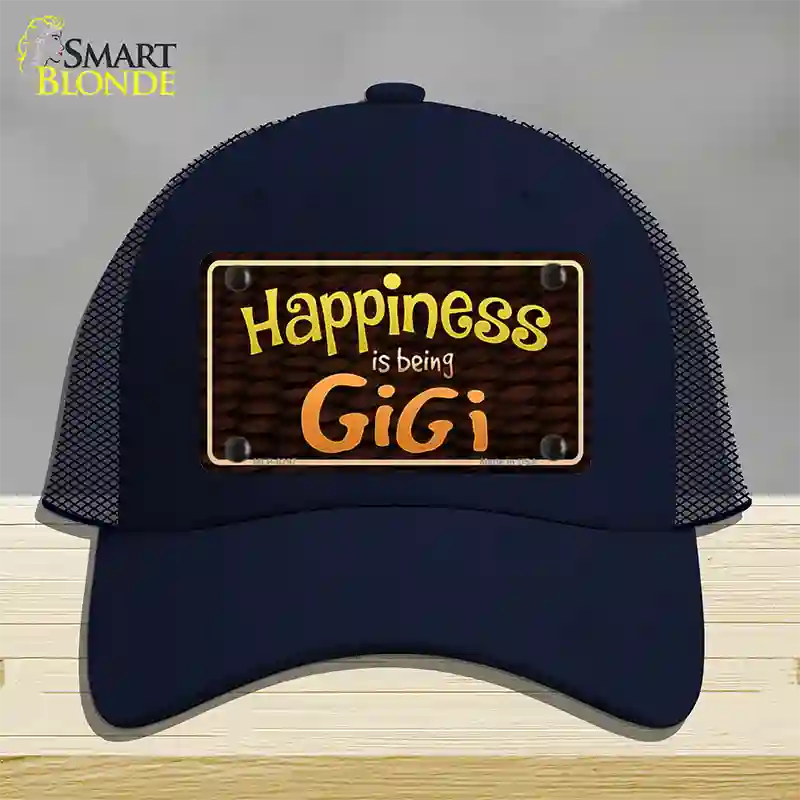 Happiness Is Being Gigi Novelty License Plate Hat Mesh / Navy