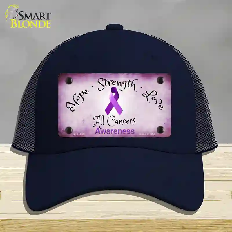 All Cancer Awareness Novelty License Plate Hat Mesh / Navy