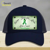 Liver Cancer Ribbon Novelty License Plate Hat Mesh / Navy