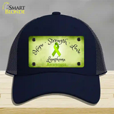 Lymphoma Cancer Ribbon Novelty License Plate Hat Mesh / Navy