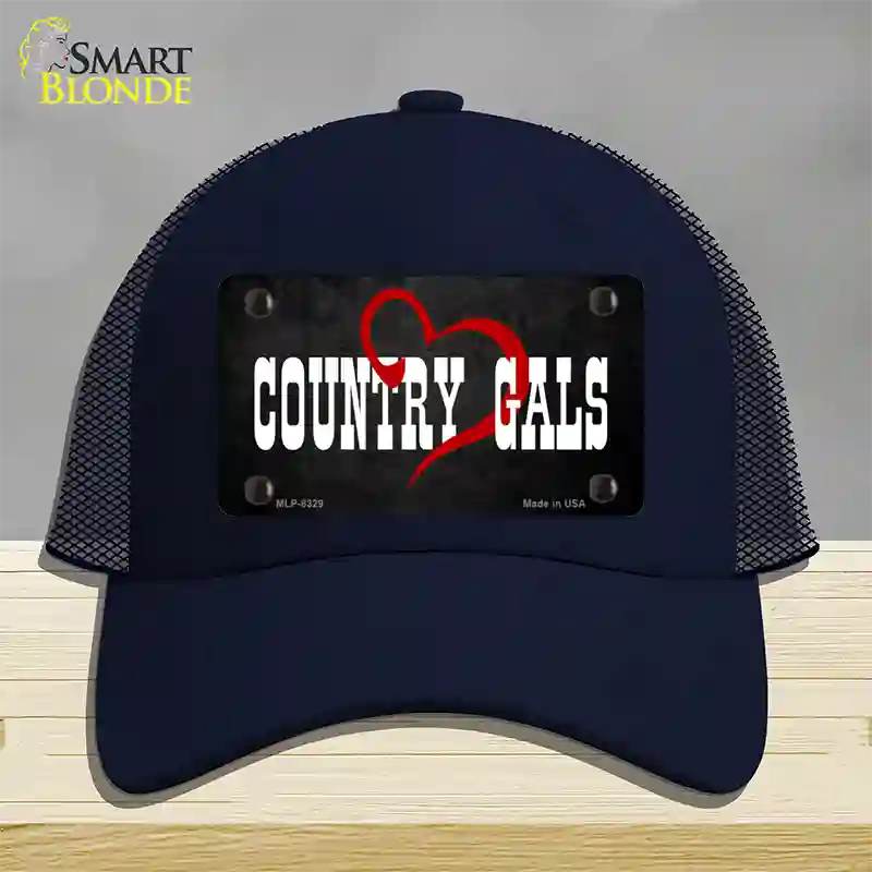 Country Gals Novelty License Plate Hat Mesh / Navy