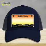 Indiana Amber Blank Novelty License Plate Hat Mesh / Navy