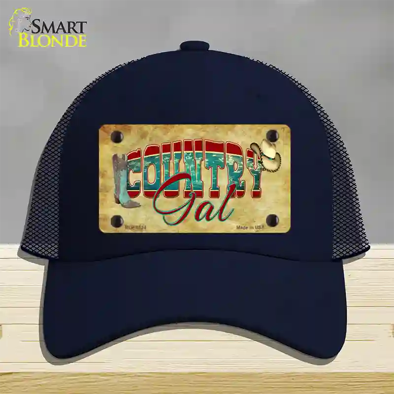 Country Gal Novelty License Plate Hat Mesh / Navy