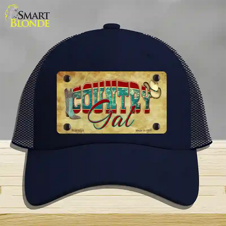 Country Gal Novelty License Plate Hat Mesh / Navy