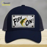 Fish On Novelty License Plate Hat Mesh / Navy