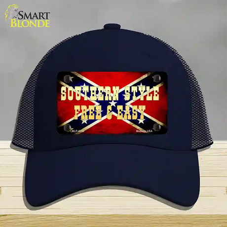 Southern Style Novelty License Plate Hat Mesh / Navy