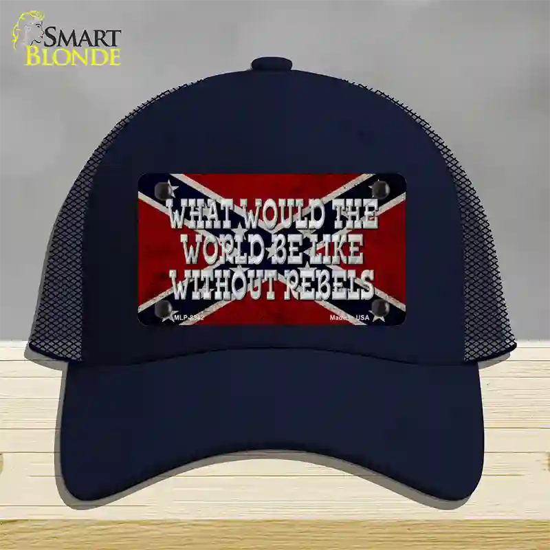 What Would The World Novelty License Plate Hat Mesh / Navy