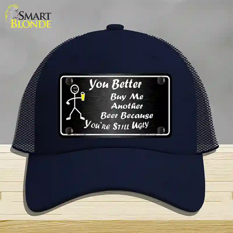 Buy Me Another Beer Novelty License Plate Hat Mesh / Navy