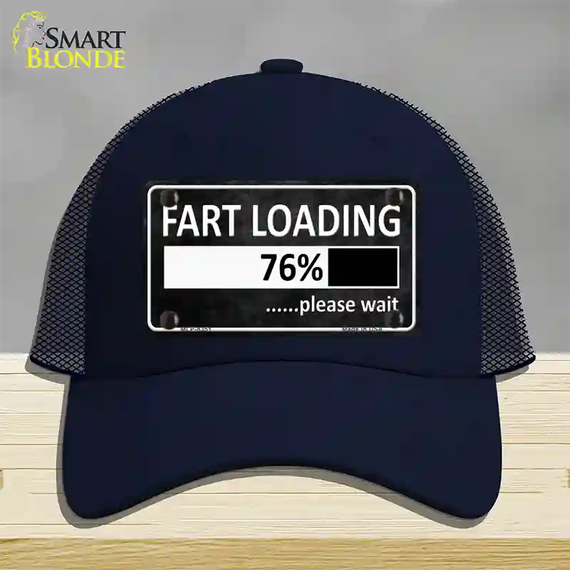 Fart Loading Novelty License Plate Hat Mesh / Navy