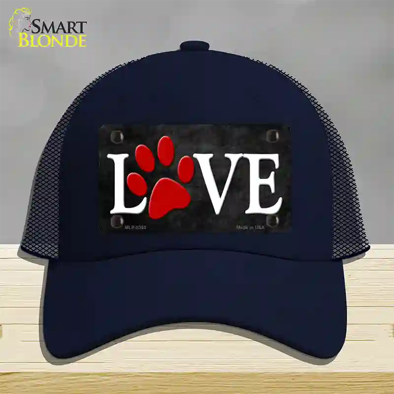 Love Paw Novelty License Plate Hat Mesh / Navy