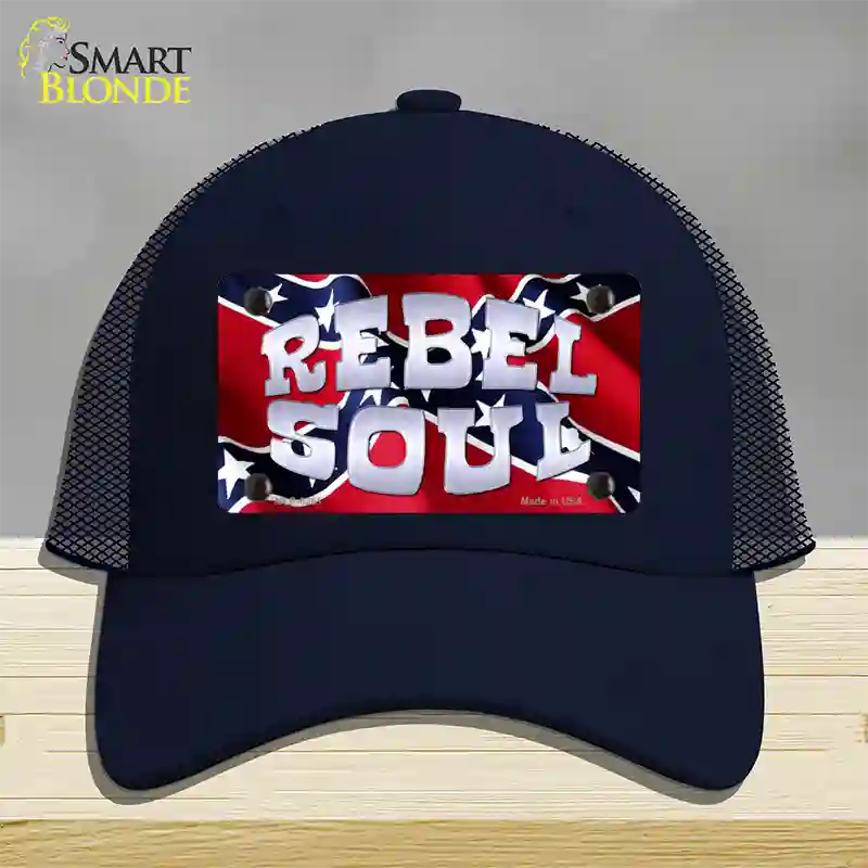 Rebel Soul Novelty License Plate Hat Mesh / Navy