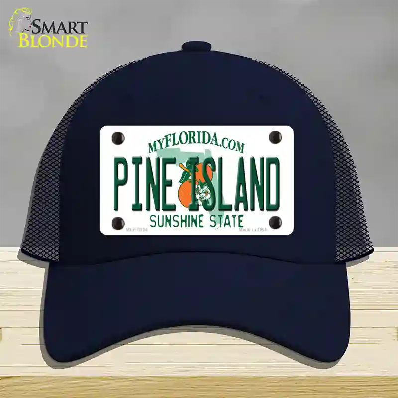 Pine Island Novelty License Plate Hat Mesh / Navy