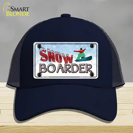 Snow Boarder Novelty License Plate Hat Mesh / Navy