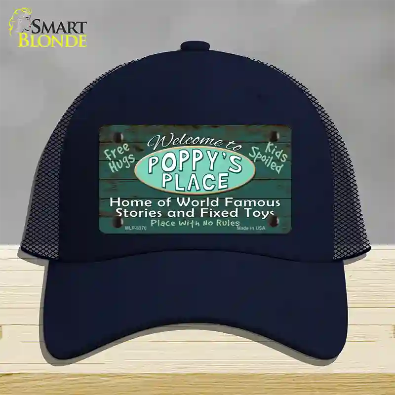 Poppys Place Novelty License Plate Hat Mesh / Navy