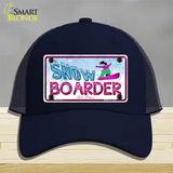 Snow Boarder Girl Novelty License Plate Hat Mesh / Navy