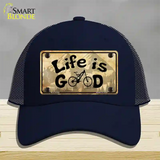 Life Is Good Novelty License Plate Hat Mesh / Navy