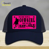 Pink Cowgirl Novelty License Plate Hat Mesh / Navy