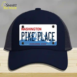 Pike Place Washington Novelty License Plate Hat Mesh / Navy