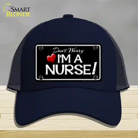 Im A Nurse Novelty License Plate Hat Mesh / Navy