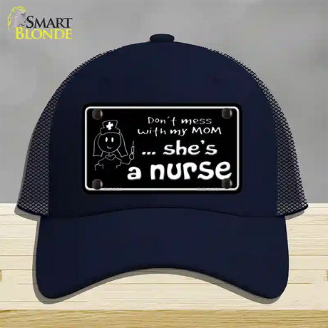 Dont Mess With My Mom Novelty License Plate Hat Mesh / Navy