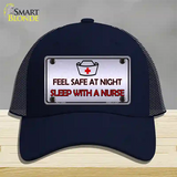 Feel Safe At Night Novelty License Plate Hat Mesh / Navy