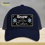 Snow Is My Favorite Color Novelty License Plate Hat Mesh / Navy