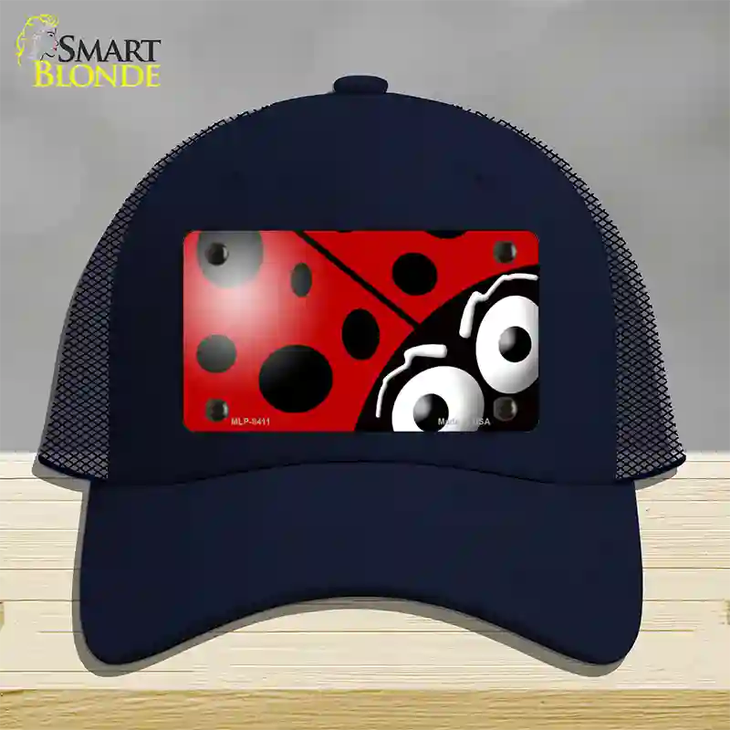 Lady Bug Novelty License Plate Hat Mesh / Navy