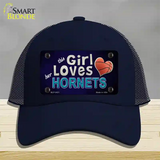 This Girl Loves Her Hornets Novelty License Plate Hat Mesh / Navy