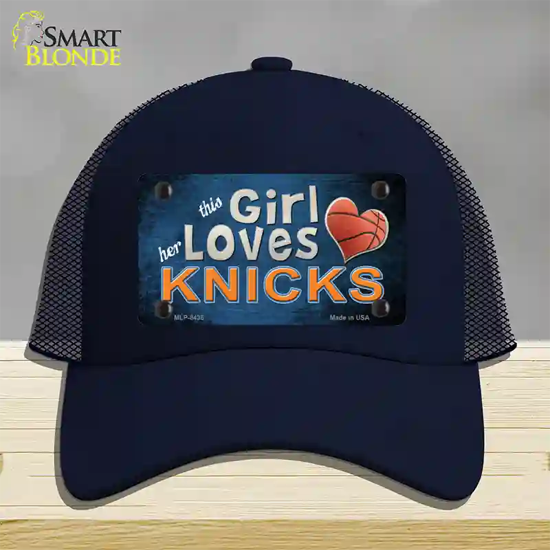 This Girl Loves Her Knicks Novelty License Plate Hat Mesh / Navy