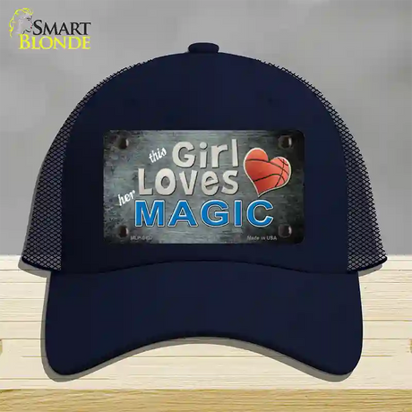 This Girl Loves Her Magic Novelty License Plate Hat Mesh / Navy