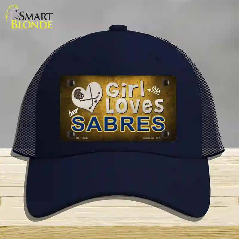 This Girl Loves Her Sabres Novelty License Plate Hat Mesh / Navy