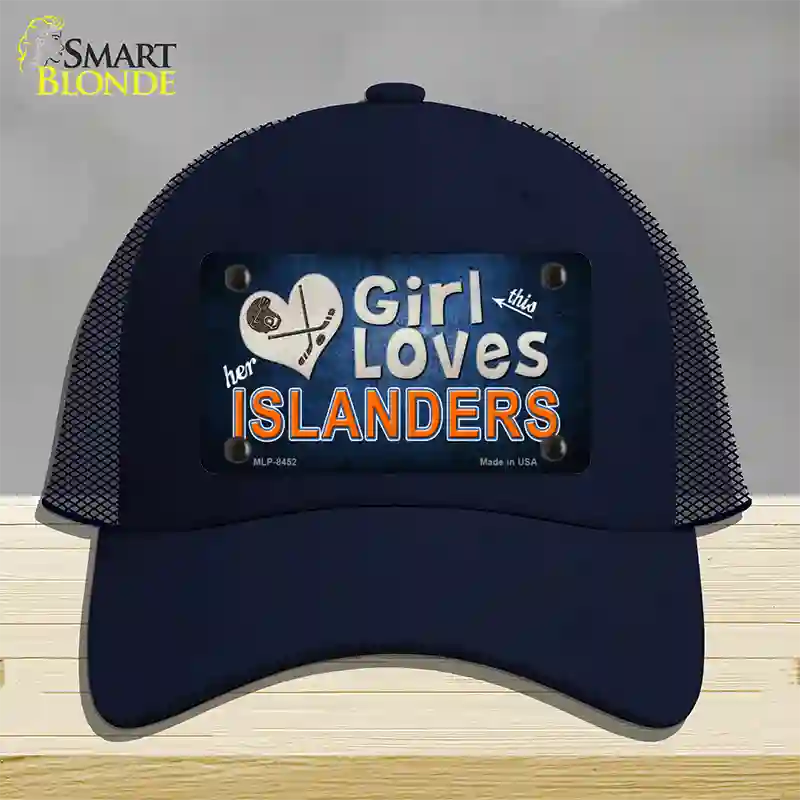 This Girl Loves Her Islanders Novelty License Plate Hat Mesh / Navy