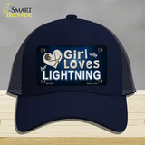 This Girl Loves Her Lightning Novelty License Plate Hat Mesh / Navy